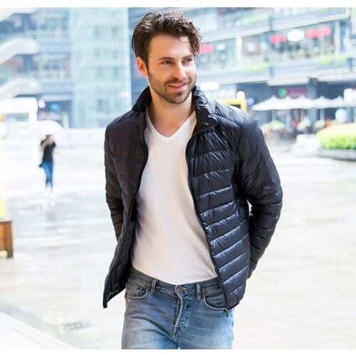 White Duck Down Windbreaker Overcoat Warm Parka Male Coat Fashion Outerwear New Mens Ultralight Jacket Casual Autumn Winter