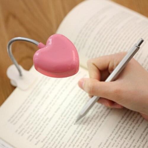 Mini Flexible Clip-On Bright Book Light Pink Laptop LED Book Reading Light Lamp Protection Eyes Portable Night Light