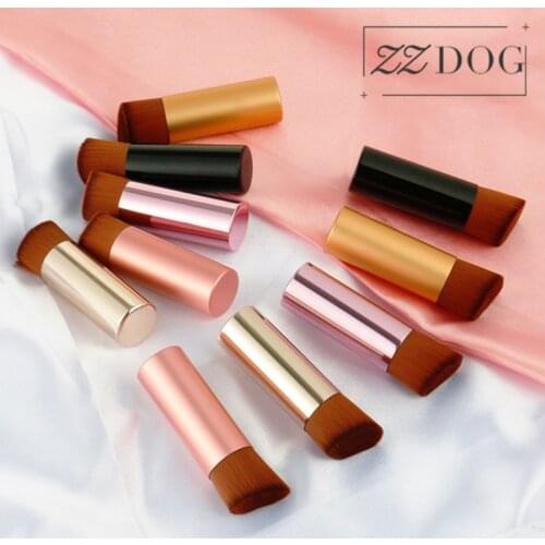 ZZDOG 1Pcs Mini Portable Makeup Brushes For Liquid Foundation Seamless Oblique Head Brush Professional Cosmetic Tools
