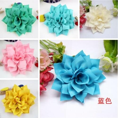 17 colors silk flower for wedding baby girls clothes double-deck fabric flowers for headbands children Flowers 50PCS