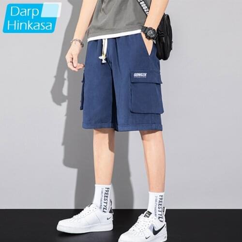 2021 Summer New Blue Casual Cargo Shorts Men Solid Color Brand Jogger Cargo Shorts Men Cotton Big Size Loose M-8Xl Men Shorts