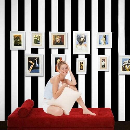 3D Wallpaper Modern Black And White Stripes Paper Wall Paper Living Room Bedroom TV Background Wall Vertical Stripes Home Decor
