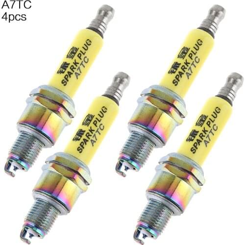 4pcs A7TC Motorcycle Iridium Nozzles Spark Plugs CR6HSA CR7HSA CR7HGP for GY6125 Pedal Motorcycle / Horizontal Type 110