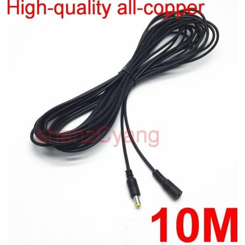 50pcs High-quality all-copper DC Power Female to Male Plug Cable adapter DC extension cord 10M 10Meter 30FT 5.5mm x 2.1mm