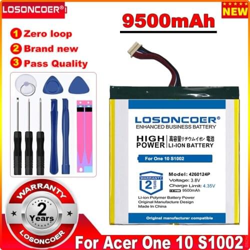 LOSONCOER Top Brand 100% New 9500mAh 4260124P Battery for Acer One 10 S1002 Laptop Tablet PC in stock