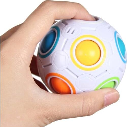 Antistress Cube Rainbow Ball Puzzles Magic Football Cube Educational Learning Toys for Children Adults Kids Stress Reliever Toys