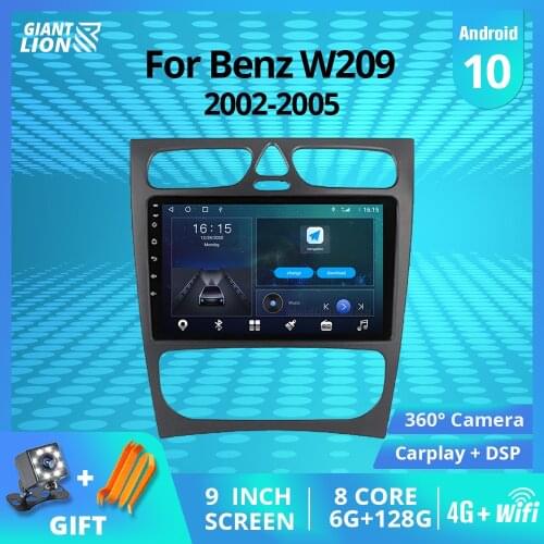 2DIN Android10 Car Radio For Mercedes Benz C-Class W203 C200 C320 C350 CLK W209 2002-2005 GPS Navigation Stereo Receiver DSP IGO