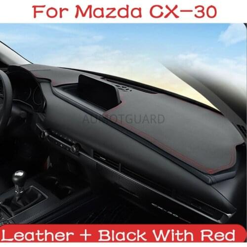 Car Leather Dashboard Mat Cover Pad Anti-UV Sun Shade Instrument Panel Carpet Left Right Hand Drive For Mazda CX30 CX-30 2020