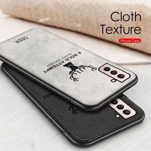 S21 FE case deer cloth fabic phone covers for samsung galaxy s21 fe s 21 21fe ultra plus 21plus cases soft silicone bumper coque