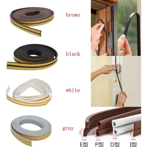 E-Shape Self-adhesive Anti-collision Strip Foam Door Sealing Strip Wooden Door Sound Insulation Strips Window Anti-theft Strips