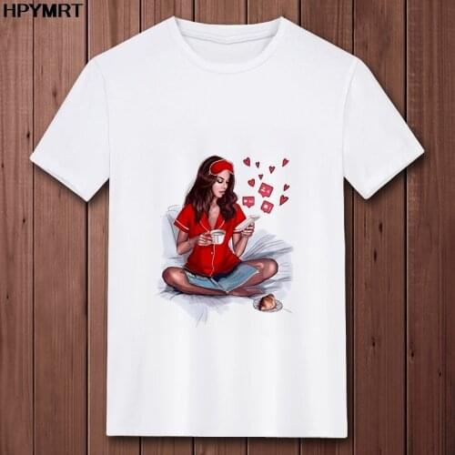 Womens T-Shirt Fashion beauty Print White Oversized Ulzzang Aesthetic T Shirt Short Sleeve O-neck New Summer Tops Tshirt Female