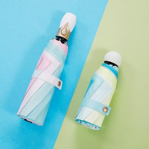 Pocket Mini Umbrella Rain Women Windproof Multicoloured Folding Umbrella Automatic Female UV Protection Parasol Umbrella capsule