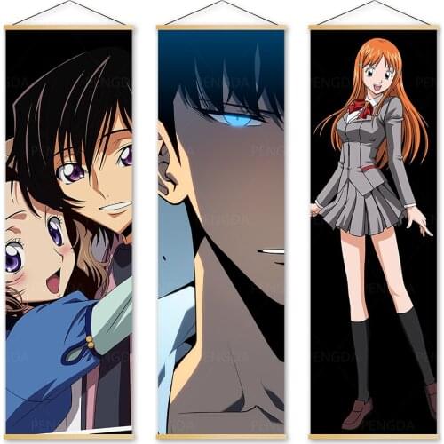 Canvas Print Code Geass Solid Wood Wall Art Cute Girl Modern Home Decor Japanese Anime Hang Painting Scroll Picture Living Room