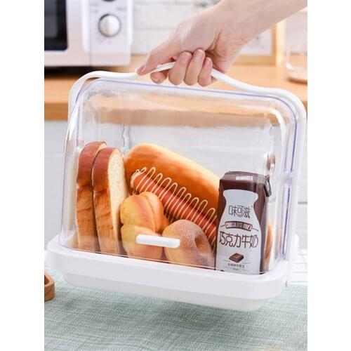 Bread box with cover dustproof transparent plastic storage box portable kitchen baby bottle food sorting box