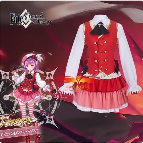 Anime Clothes FGO Helena Blavatsky Cosplay Costume Women Adult Outfit Red Vest Shirt Girls Skirt Gloves Hat Halloween Cos
