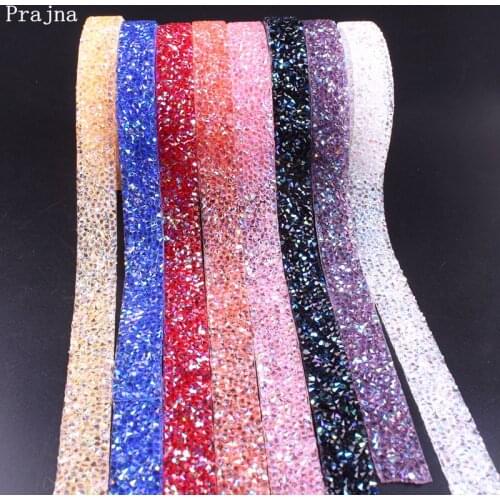 Prajna 1 Yard Rhinestone Tape 1.5cm Sewing Trim Crystal Motif Strass Hot Fix Rhinestone Decoration Iron On Appliques For Dresses