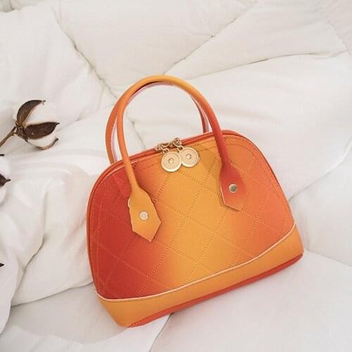 Fashion Ladies Brand Gradient Color Shell-shaped Crossbody Shoulder Bag Dating Cosmetics Handbag Mobile Phone Coin Purse