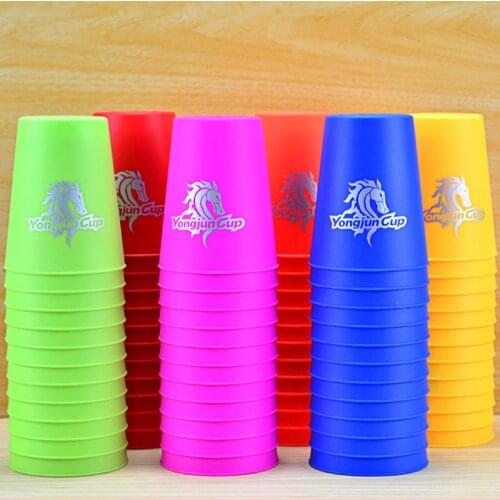 New Arrival Hot Sale 12pcs/set Sport Flying Cup Speed Cups Rapid Ufo Cups Six Colours Luminous Cups With Net Bag Box Kids Toys