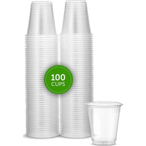 MONGKA 3 Oz 90ml Clear Plastic Disposable Cups For Drinking, Rinsing, Tests, Medication, Party, Home, Office, Water, Juice