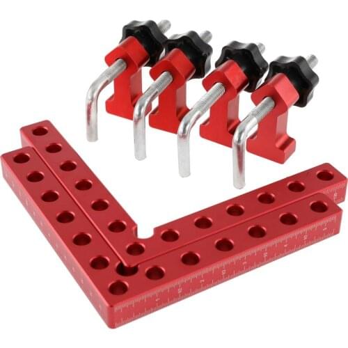 90 Degree Positioning Squares Right Angle Clamps Fixing Clamp Aluminum Alloy Woodworking Carpenter Tool for Box Cabinets Drawers
