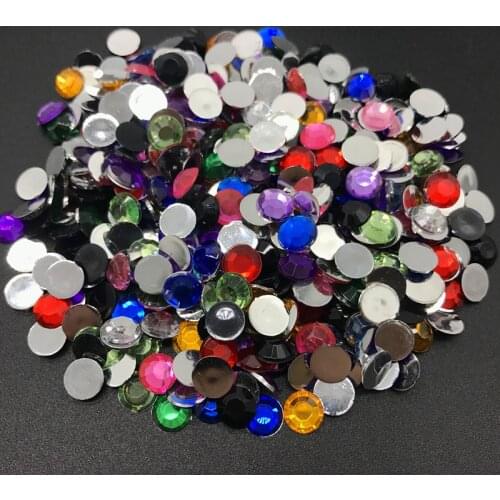 4mm 6mm 8mm 10mm Mix Color Flat beads Facets Resin Gems Flat Back Crystal Beads Flat Back Scrapbook DIY Jewelry Making