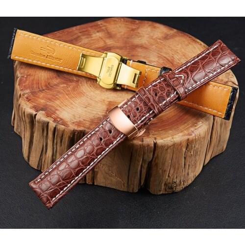 LUCKYWATCH Z01 Hot Alligator Leather Strap Leather Strap American Alligator Handmade Pattern Strap 14-22mm Watch Accessories