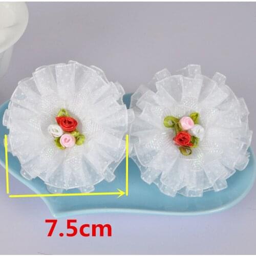 2pcs/lot Female student opening school gift white flower Solid kids Hair Scrunchies Ring Elastic Bands Scrunchies Hairband