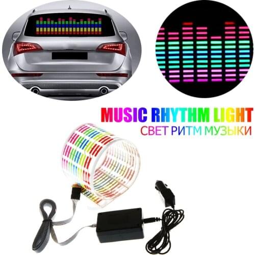 Car Styling Sticker Music Rhythm LED Flash Light Lamp Car Decorative Atmosphere Led Light Sound Activated Equalizer