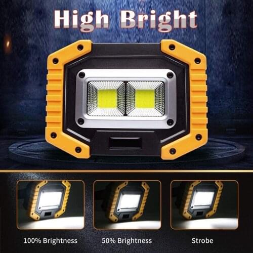 160W Super Bright LED Work Light Spotlight USB Rechargeable Work Lamp Emergency Light Searchlight 18650 Battery Car Repair