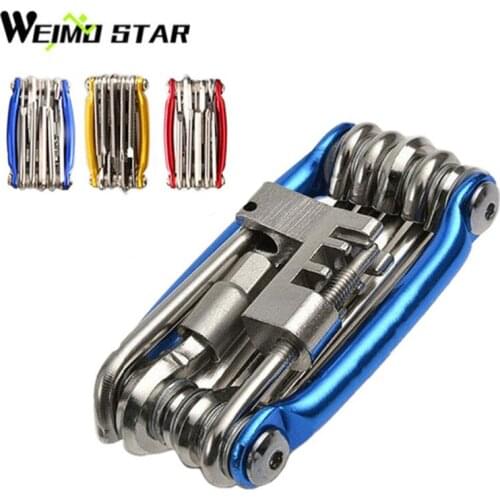 Weimostar 11 in 1 Mountain Bike Tools Multifunction Bicycle Repair Tool Cycling Folding Hex Spoke Wrench Screwdrive Chain Cutter