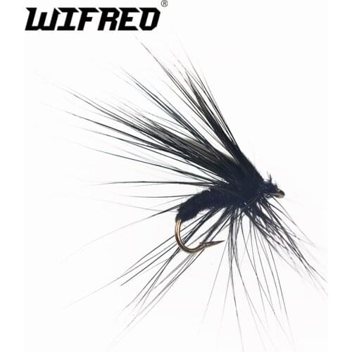 Wifreo 10PCS Size 12 Black Fly Fishing Lure Bait May Fly Trout Fishing Flies Free Box