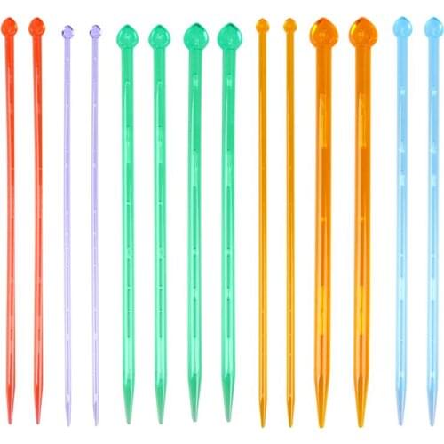 1 Set Acrylic Knitting Rod Durable Knitting Stick Knitting Needle Hand Knitting Tool for Sweaters Scarves Assorted Color (25cm)
