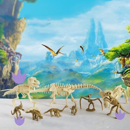 1 Set Childrens Mini Archaeological Plaster Dinosaur Egg Excavation Creative DIY Dinosaur Skeleton Assembled Toy For Kids Gift