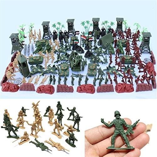 170 PCS Army Soldiers, Battle Group Army Man Toy Soldiers Action Figures and Accessories Playset