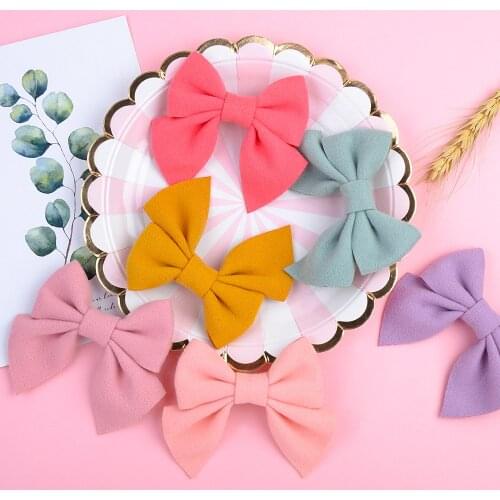 2 Pcs/lot Solid Cute Hair Bows With Clip For Baby Girls Handmade Hair Clips Boutique Daily Hairgrips Headwear Hair Accessories