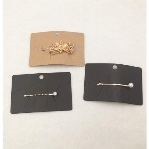20pcs 6.5x10cm Kraft/Black Jewelry Hairpin Card Packaging Display Paper Card Hairpin Accessories Jewelry Organizer Hairpin Paper