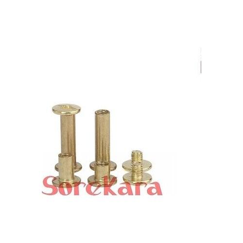 5*6-5*100mm Plated Brass Photo Album Screw Snap Rivet Docking Rivet