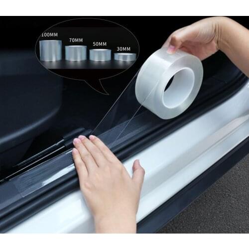 5M 10M Nano Glue Car Sticker Auto Interior Protector Film Door Edge Protective Car Trunk Door Sill Full Body Sticker Accessories