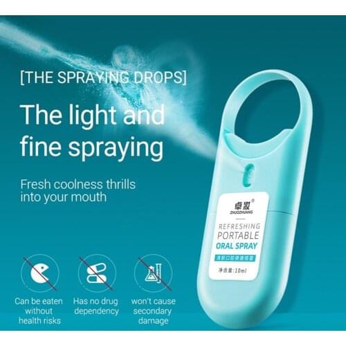 7.7ml Mini Pocket Cool Mint Oral Mist Spray Mouth Natural Flavoring Dental Bad Breath Remover Treatment