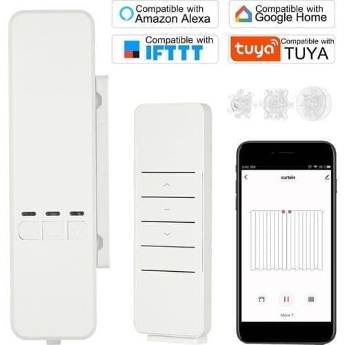 Wifi Wireless Remote Control Blinds Sunshade Curtain Pull Rope Motor Smart Home Automatic Curtain Motor Support Alexa Google