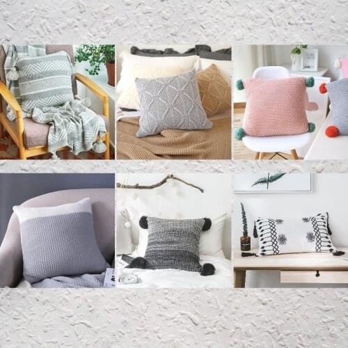 BIG SALE KNITTING Cushion Cover Decorative Pillow Case Knitting Cute Throw Room Sofa Chair Bedding Coussin