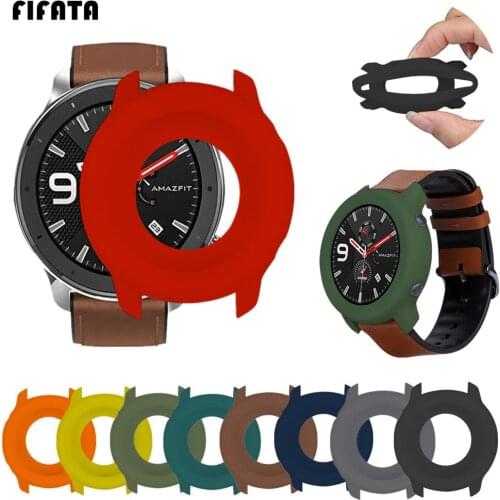 FIFATA TPU Case Cover For Huami Amazflt GTR 47mm Silicone Frame Protective Shell For Xiaomi Amazflt GTR Smart Watch Accessories
