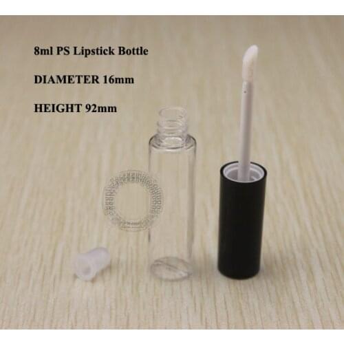 Capacity 8ml 100pcs/lot black plastic tube coated with lip gloss tube, dispensing tube ATC UV silver lid eyelash