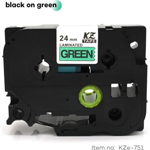 Cidy 20pcs/lot Tze 751 TZ 751 TZ751 TZE751 Black on green Laminated Label Tape Compatible for Brother P touch tz-751 tze-751