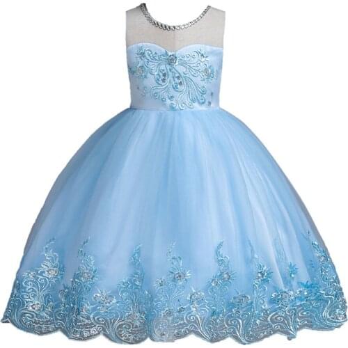 1-14 Years Kids Dress for Girls Wedding Tulle Lace Short Girl Dress Elegant Princess Party Pageant Formal Gown for Teen Children
