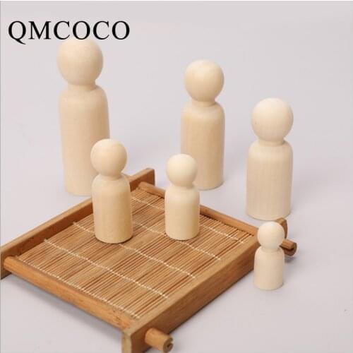 DIY 35-90mm Handmade Custom Puppets Hemu Doll Childrens Painted Toys Fashion Crafts Boys and Girls Graffiti Little Wooden Men