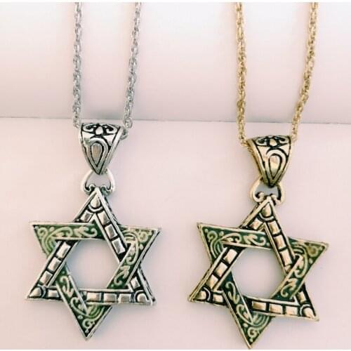 Ewish Judaism Luminous Pendant Necklace Religious Talisman Amulet Luminous Six Pointed Star Jewelry Hanukkah Bat Mitzvah Gift