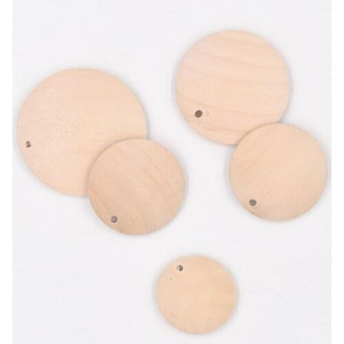 10-100pcs 15-50mm Round Wooden Charms Blank Wood Slices Party Handmade Birthday Home Ornaments Scrapbooking DIY Jewelry Making