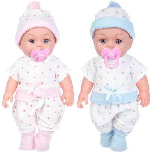 12 Inch Reborn Baby Doll With Pacifier Simulation Lifelike Eyes Baby Doll Toy Soft Newborn Reborn Doll Children Birthday Gift