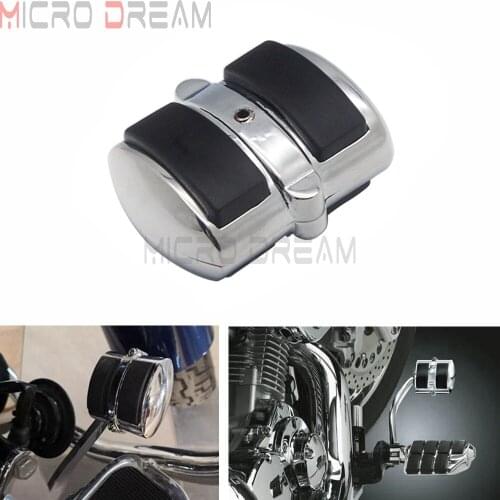 Metal & Rubber Motorcycle Brake Pedal Pad Cover Chrome For Yamaha V-Star XVS 950 1300 650 1100 Classic Custom XVS1100 1998-2013